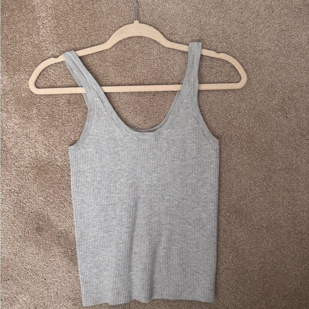 Abercrombie & Fitch Light Gray Ribbed Tank Top